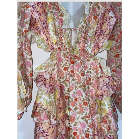 Zimmermann Floral Mini Dress - Pink and Yellow - Picture 5 of 13